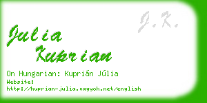 julia kuprian business card